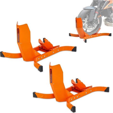 Set 2x Cavalletto di trasporto moto Easy Fix Blocco-ruota per ruota arancione