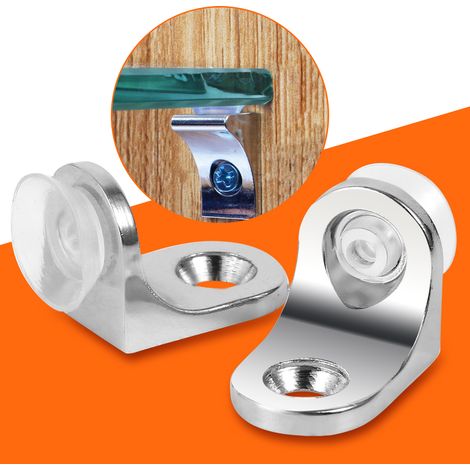 Lot de 10 équerres rondes en alliage de zinc, support mural adhésif pour plaques de verre ou bois, fixation robuste (1/5)