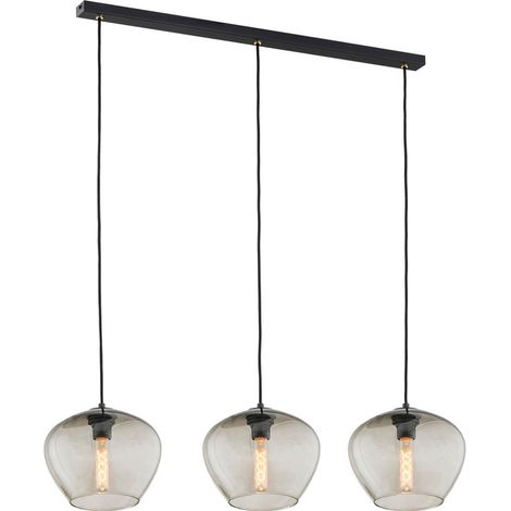 [GEBRAUCHT] B-Ware Hängelampe Svala 3-flammig LED Pendelleuchte dimmbar schwarz rauchgrau 104x24cm (1/2)
