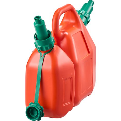 Mophorn Kraftstoffkanister, 6 L Tank mit Ausguss und 1,9 L zusätzlichem Ölbehälter, maximale Durchflussrate von 5,5 L/min, Flüssigkeitsbehälter geeignet für Autos, Motorräder, ATVs und UTVs