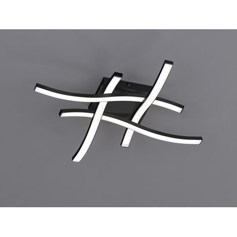 Flache LED Deckenleuchte ROUTE aus Metall Schwarz, Breite 46cm (1/5)