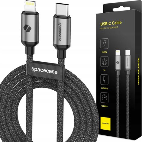 Câble Spacecase USB-C vers Lightning 1 m 20 W CL05 (1/5)