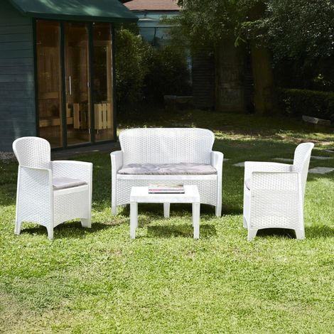Garten-Lounge-Set Alesandro, Outdoor-Sofa für 4 Personen, Weiß (1/5)
