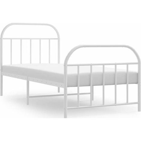 Maison Exclusive - Giroletto con Testiera e Pediera Metallo Bianco 90x190 cm (1/5)