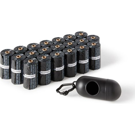 à déjections canines avec distributeur et clip pour laisse, Sans parfum, lot de 300 sacs, 20 lot de 15 (1/5)