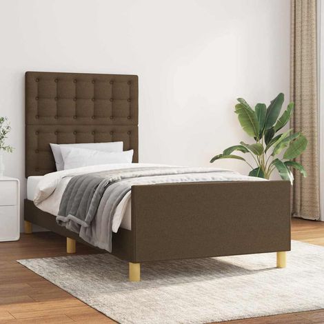 Cadre de lit 80 x 200 cm avec tête de lit réglable marron foncé, sans matelas - PANGIVO (1/5)