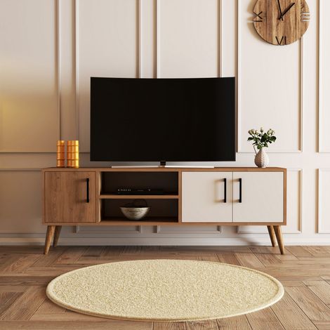 TV-Möbel Exxen Eiche Weiß Melamin 150x52x34 cm (1/5)