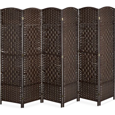 Biombo interior plegable 170 x 240 x 2 cm práctico para salón y dormitorio, estilo elegante en madera negra 130010025 (1/5)