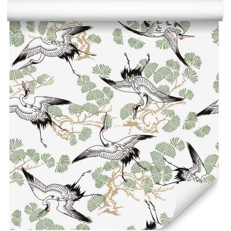 Papier peint Grues en vol pour salon et chambre 50x1000 cm (1/5)