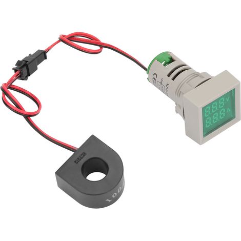 Combiné 2-en-1 LED Voyant Carré Voltmètre-Ampèremètre Numérique Mini Affichage Vert Signal Lampe (1/5)