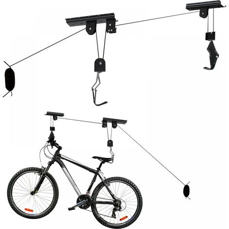 Fahrradliftständer, Tragkraft 20 kg, 77 x 45 mm / 84 x 250 mm, Fahrradständer, Garagenregal, Deckenlift