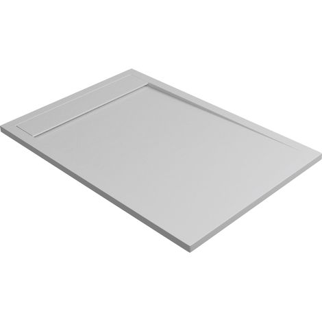 Receveur de douche 200x90 extra-plat Gris en résine minérale antidérapant effet ardoise - Magnus LAVABERG