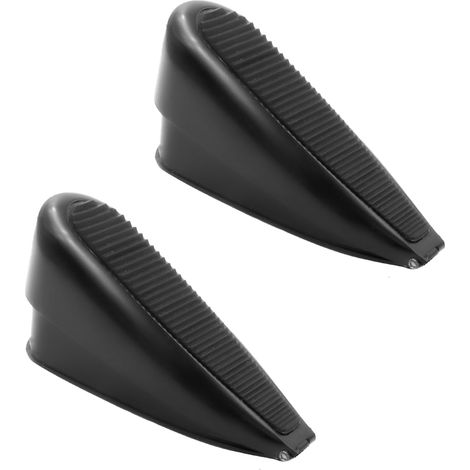 2 Pièces Bloc Porte Interieur, Alliage de Zinc + Caoutchouc Bloque Porte Sol, 43.5-70 mm Compressible Cale Porte Sol, pour Divers Espaces de Porte Dans les Bureaux et les Maisons (Noir) (1/5)
