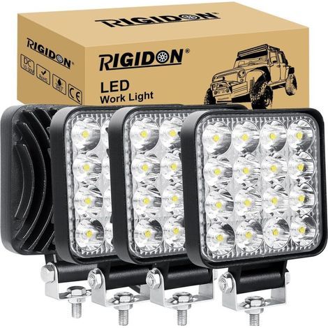 Apex – Phare de travail LED carré 48W 12V – 3.3 pouces – Étanchéité IP67 – Anti-brouillard – Installation rotative 180°