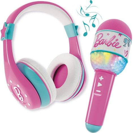 Lisciani Barbie Sound Your Style Combo cuffia e microfono Rosa Turchese (1/4)