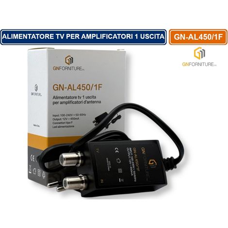 ALIMENTATORE STABILIZZATO TV MINI PER ANTENNA 1 INGRESSO 1 USCITA DC 12V 450mA (1/4)