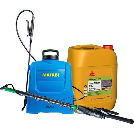 MATABI Pulvérisateur électrique à batterie E10LT 10L + Lance télescopique 5,4m + Stop Algues PRO Sikagard-130 20L SIKA (1/5)