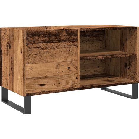 Armoire à disques - Meuble disques de rangement vieux bois 84,5x38x48 cm bois d'ingénierie fr279 - Maison La Vie