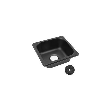 Évier de camping-car en acier inoxydable 304 – 175 × 160 × 70 mm, barre noire plaquée, pour bateau, caravane et fourgon aménagé (1/5)