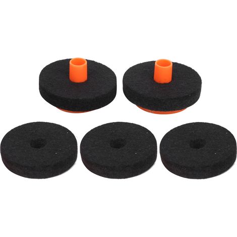 Kit 7 pièces feutres de cymbales noir orange rouge résistants à l'usure pour batterie (50mm WC75) (1/5)