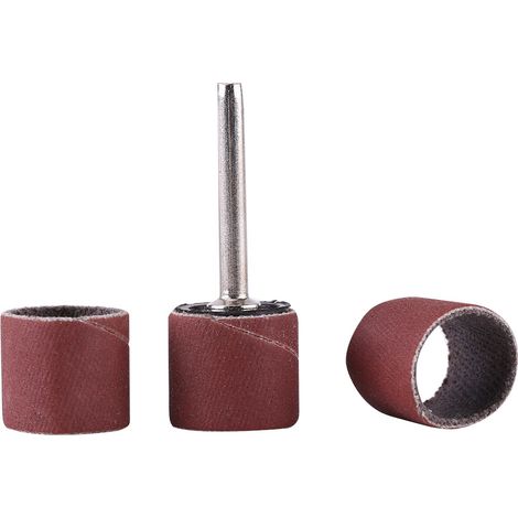 Bandes abrasives pour ponceuse à tambour, manchons ponçage bois, mandrin, kit polissage artisanal (600) (1/4)