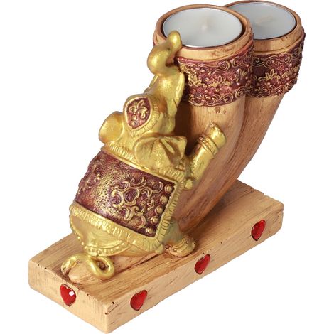 Porte-Bougie Décoratif Éléphant Mignon et Vif, Ornement Chanceux pour Maison, Cadeau Artisanal, Idéal Déco Intérieur (1/5)