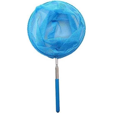 Épuisette rétractable Labelz pour enfants, motif papillons et insectes, avec manche télescopique - Cadeau idéal, disponible en plusieurs couleurs (bleu) (1/5)