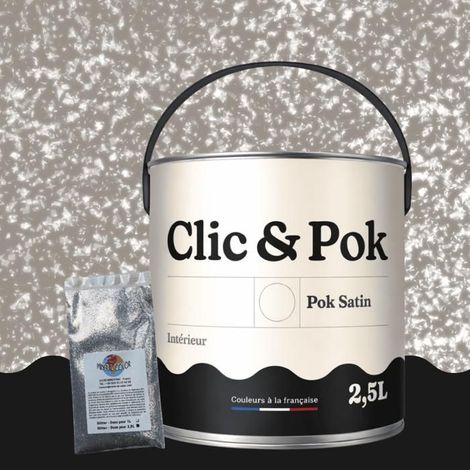 Peinture Effet Pailleté pour Murs & Plafonds - POK PAILLETTE - 2,5L - Taupe Chocolatée (1/4)