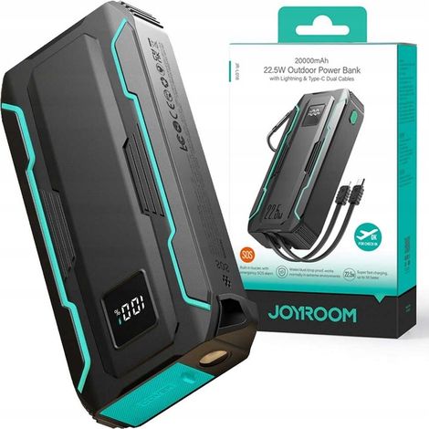 Powerbank da 22,5 W 20000 mAh, potente e resistente, ideale per la sopravvivenza e come torcia SOS. (1/5)