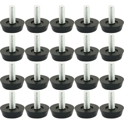 20 pièces table de réglage de meuble et base de chaise protection de sol glissière à vis 22mm x M6 x 20mm (1/5)