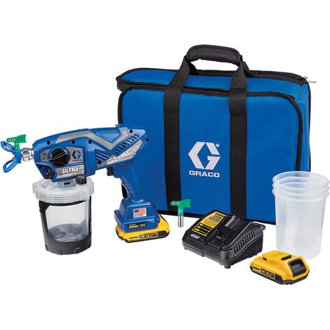 Ultra Akku-Airless-Spritzgerät 18V 138 bar - GRACO - mit 2 x 18V 2.0Ah Batterien - Ladegerät - Transporttasche - 17M366 (1/4)