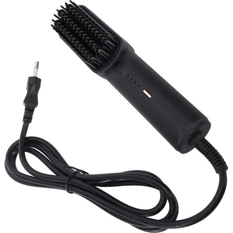 Peigne lisseur/boucleur pour cheveux, petit et élégant, idéal pour les voyages, noir, prise européenne 250 V (1/5)