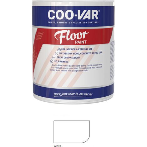 CooVar Floor Paint - White - 2.5 Litre