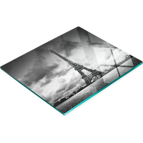 Tablero de vidrio elegante y resistente con estampado de la Torre Eiffel, Par铆s, 60x52 cm