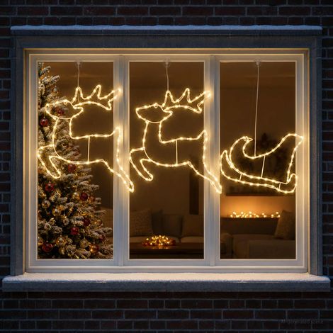 vidaXL Decoración navideña de reno y trineo LOVIISA 180 LED (1/5)