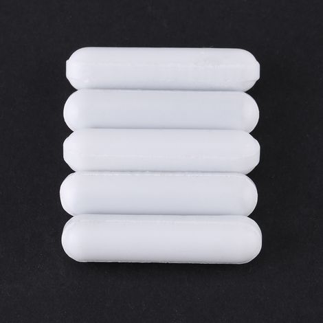 Lot de 5 agitateurs magnétiques en PTFE blanc de type C pour laboratoire. (1/5)