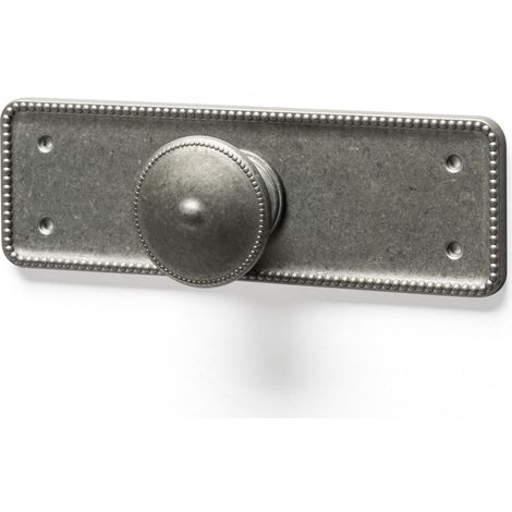 Pomo en placa con acabado champange de zamak, dimensiones: 110x35x26mm - (1/4)