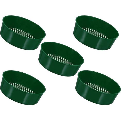 Tamis à terre en plastique vert, outil de jardinage pour le tamisage du compost, ensemble de 5 pièces (1/5)