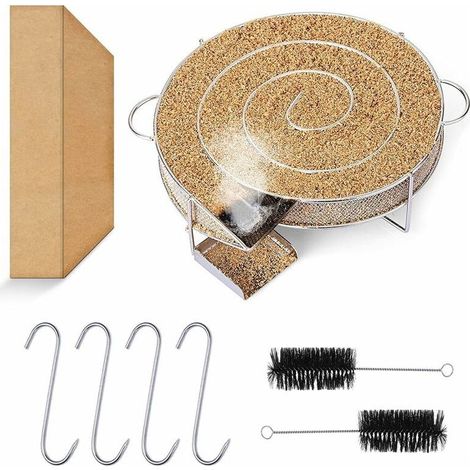 Générateur de fumée froide en acier inoxydable – Fumoir à froid pour barbecue – Compatible avec gaz, charbon, électrique – Inclus : 2 brosses et 4 crochets (1/5)