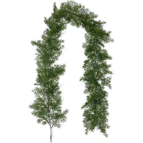 Guirlande De Noël En Pin Artificiel - 180 Cm - Pour Intérieur Et Extérieur - Guirlande De Décoration Festive Avec Pommes De Pin Et Perles Blanches - 1 Pièce (1/5)