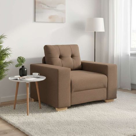 vidaXL Fauteuil canapé marron 100x78x80 cm en tissu (1/5)