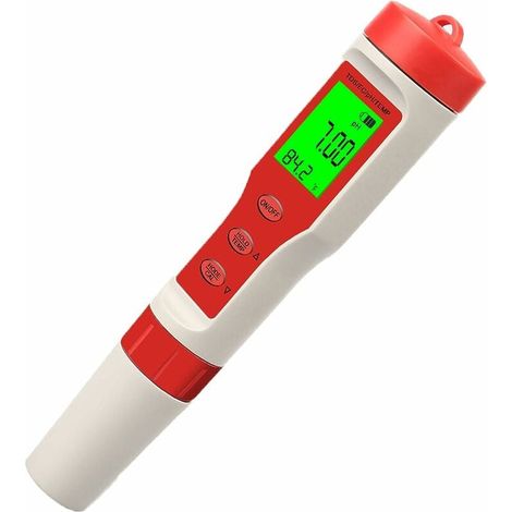 Digitaler pH-Tester, 0,01 0–14 pH-Auflösung 4 in 1 PH/EC/TDS/Temperaturmessgerät, Wasserqualitätstester mit hintergrundbeleuchtetem LCD-Display, automatische Kalibrierung, Test für Pool-Aquarium-Labor (1/5)