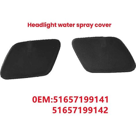 1 par de boquillas de lavafaros con cubierta de chorro de pulverización, tapa sin pintar, parachoques delantero 51657199141 51657199142 Compatible con BMW X5 E70 07-13 (1/5)