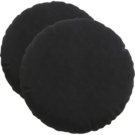 Maison Exclusive - Sitzkissen 2 pcs Schwarz Ø50 x 19 cm Samt