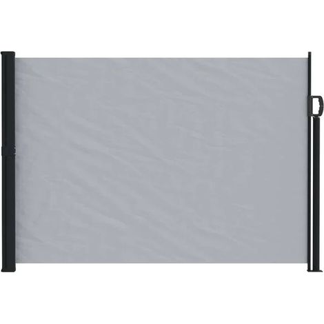 Rideau latéral rétractable, gris, 500 x 140 cm, polyester. (1/5)