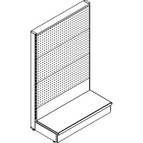 Scaffale market a parete schienale mix ral 9016 cm 100 h.cm 155