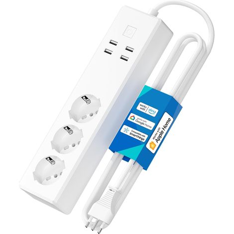 Multiprise Italienne avec kit Intelligent, 16 A Smart WiFi avec 3 Schuko 4 Ports USB, Protection Contre Les surcharges, Compatible avec (1/5)