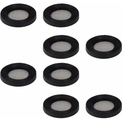 Confezione da 8 guarnizioni filtranti in acciaio inox per tubi flessibili di docce, lavatrici e tubi da giardino (1/2") (1/5)