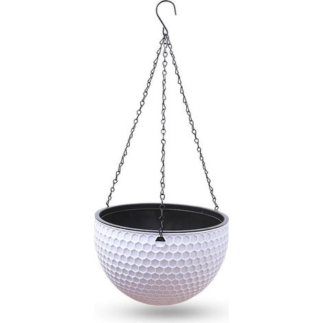 Pot de fleurs suspendu en plastique tressé alvéolé, pour intérieur et extérieur, 1 pièce (1/4)