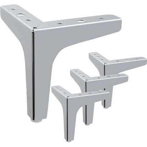 Modern furniture legs, replacement furniture legs, 13 cm high, set of 4 (silver) (1/4)